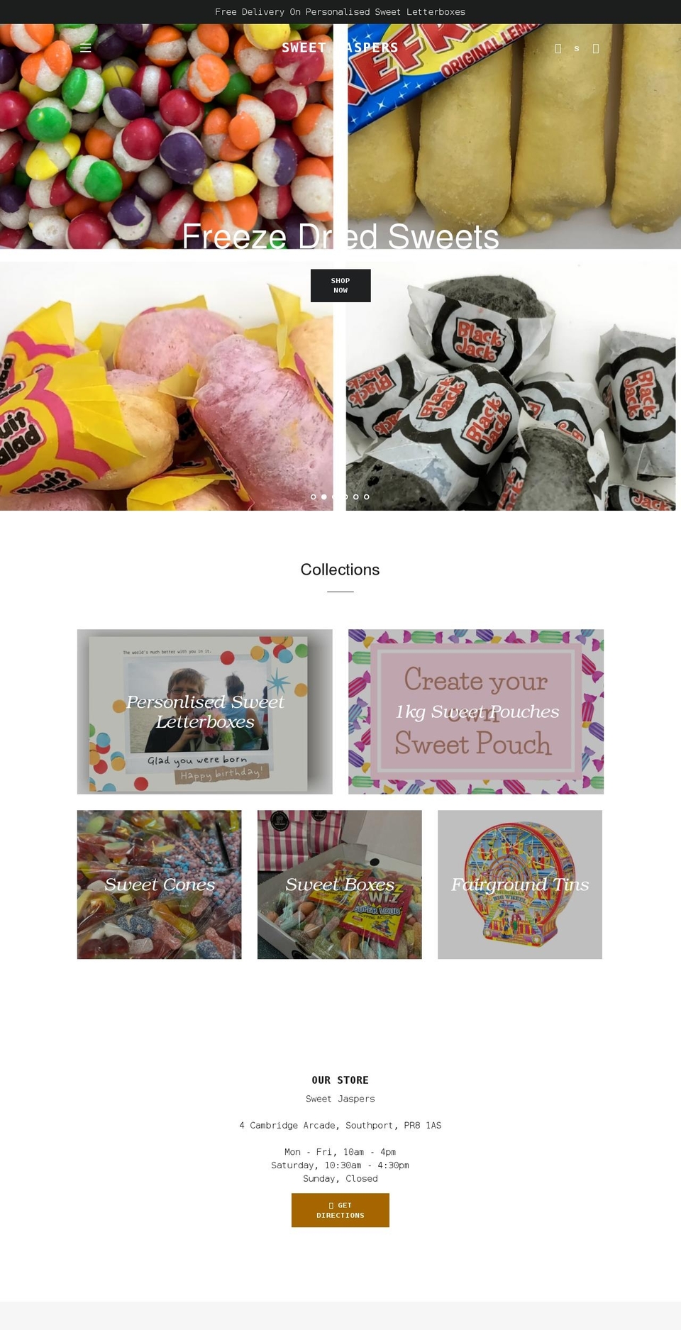 sweetsjaspers.com shopify website screenshot
