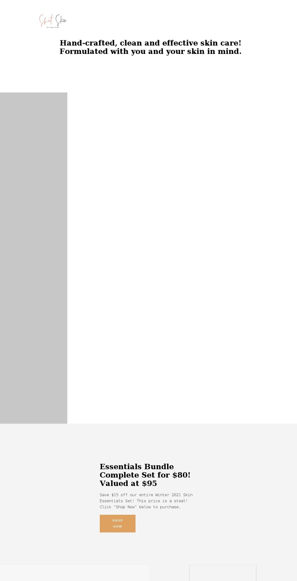 sweetskinofficial.com shopify website screenshot