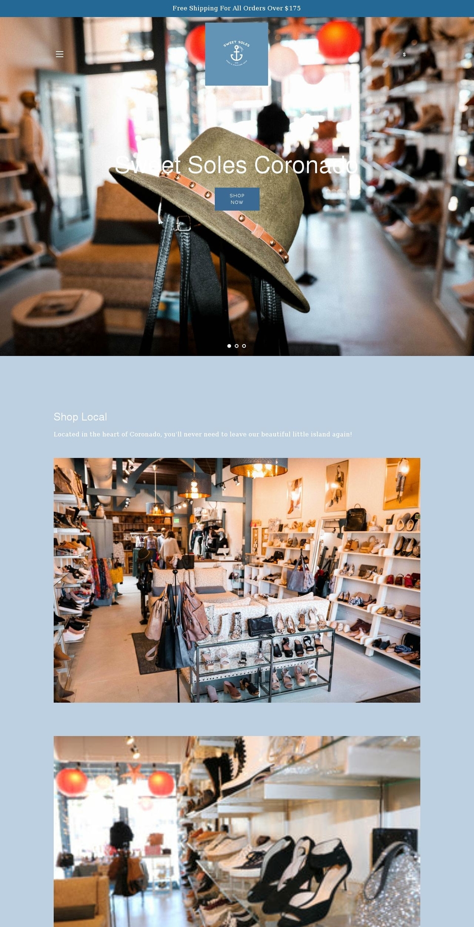 sweetsolescoronado.com shopify website screenshot
