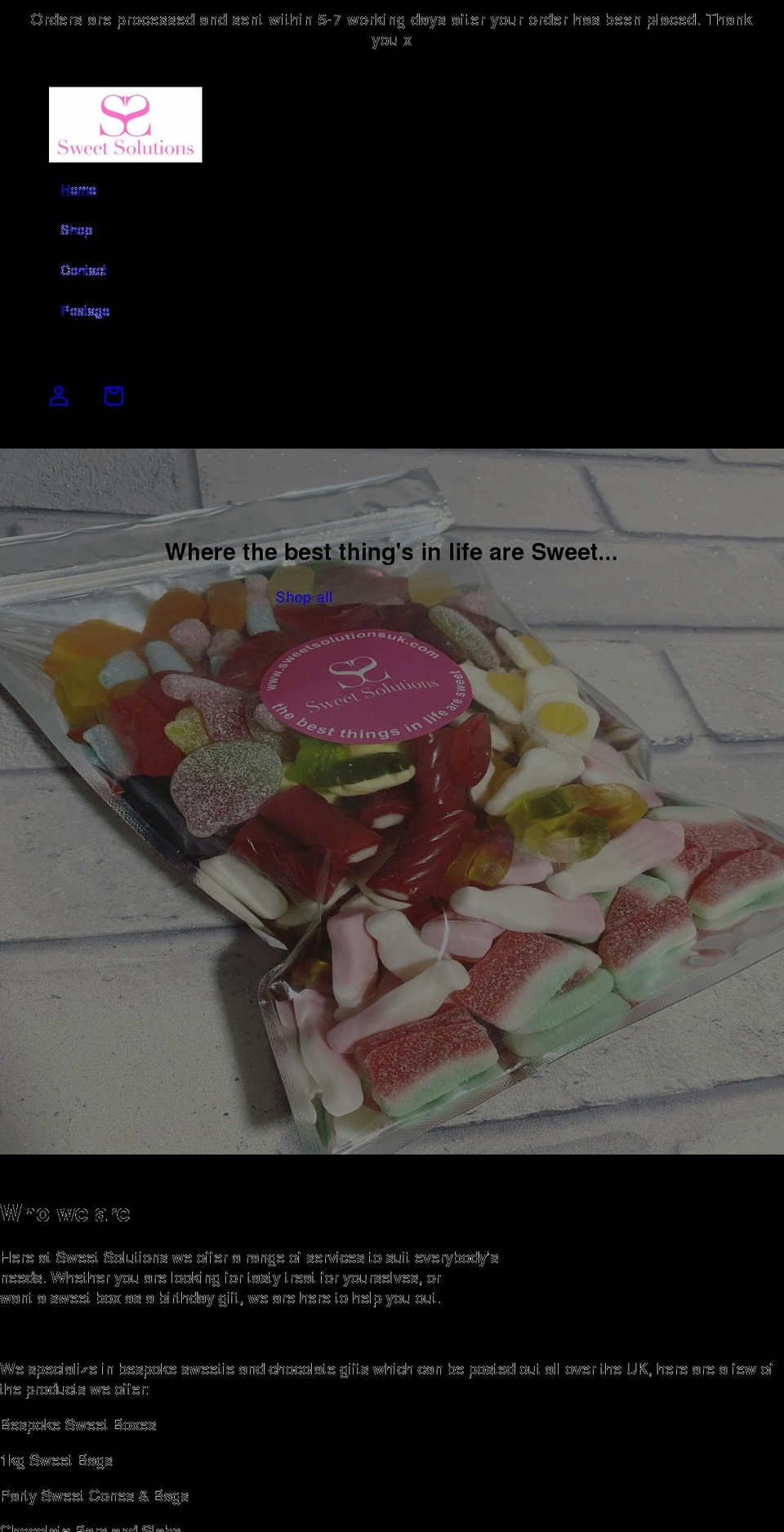 sweetsolutionsuk.com shopify website screenshot