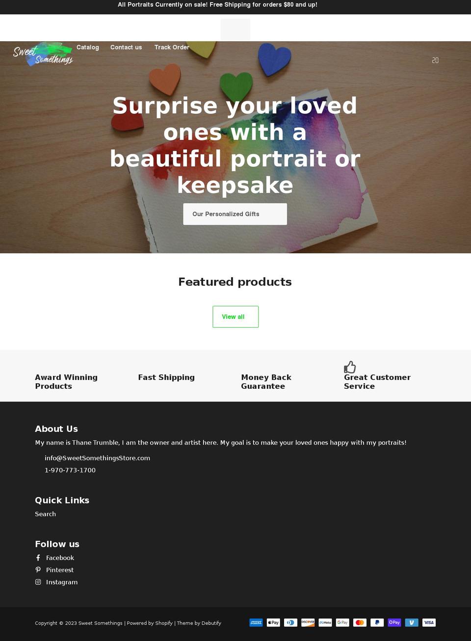 sweetsomethingsstore.com shopify website screenshot