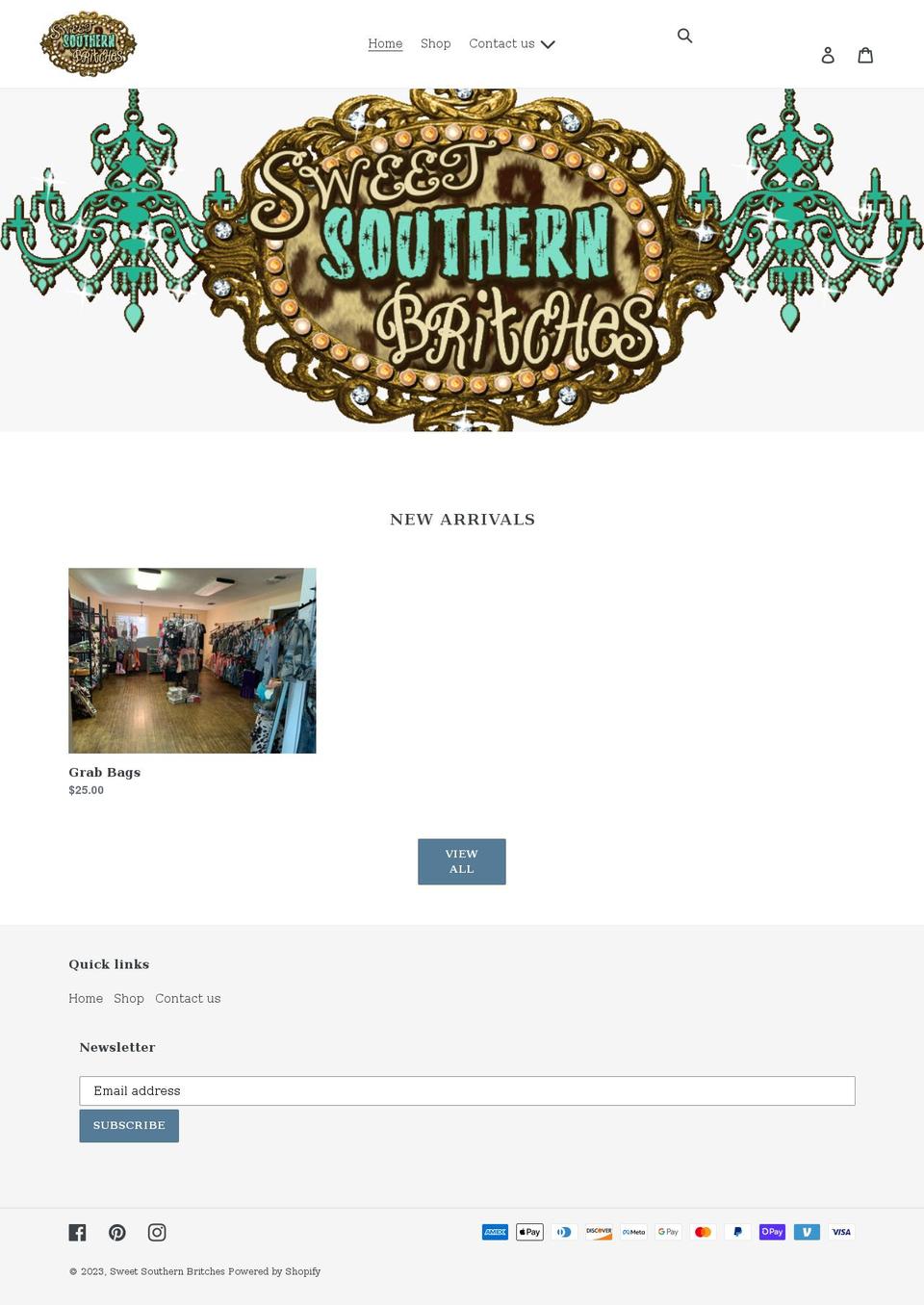 sweetsouthernbritches.com shopify website screenshot