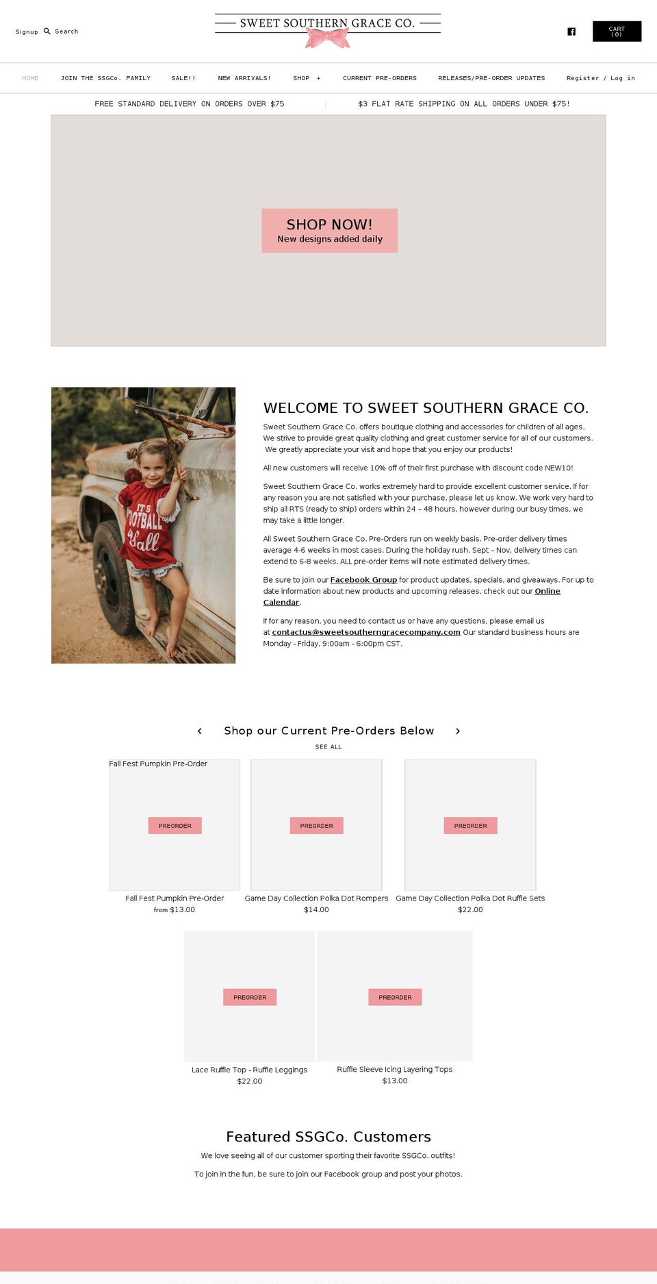 sweetsoutherngracecompany.com — Shopify storefront screenshot