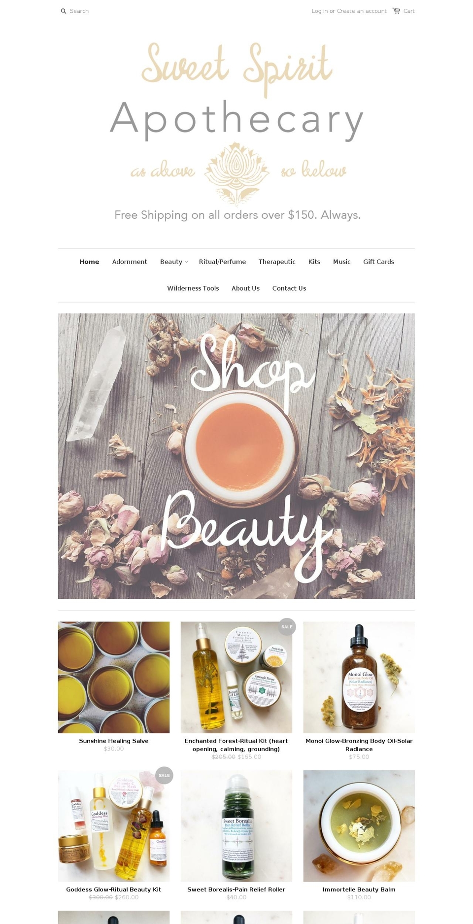 sweetspiritapothecary.com — Shopify storefront screenshot