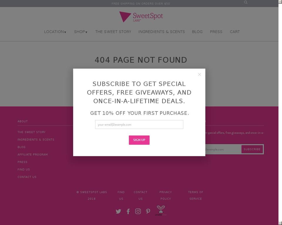 SweetSpot US Production - 07\/11\/2018 Shopify theme site example sweetspotlabspro.com