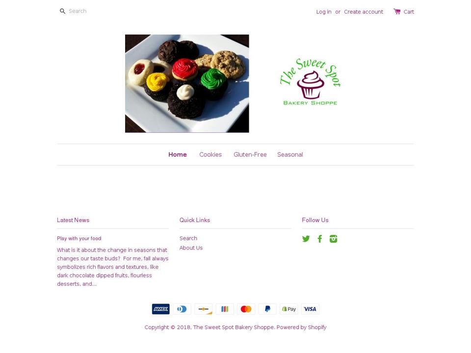 sweetspotshoppe.com — Shopify storefront screenshot