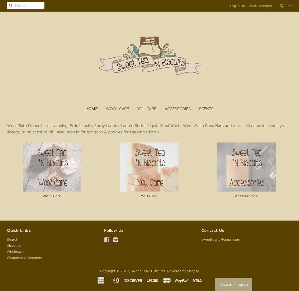 sweetteaandbiscuits.com shopify website screenshot