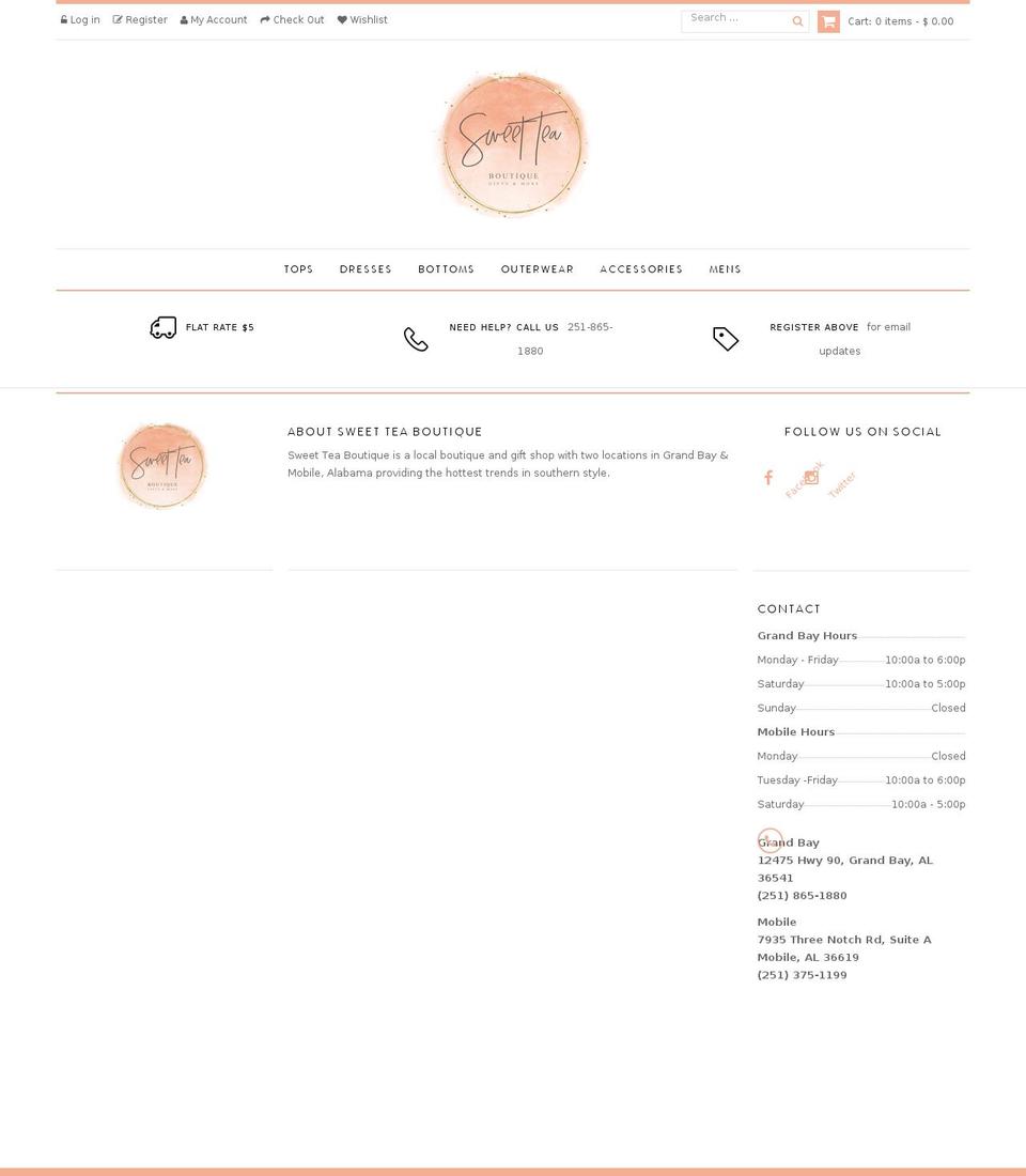sweetteaboutiqueal.com shopify website screenshot