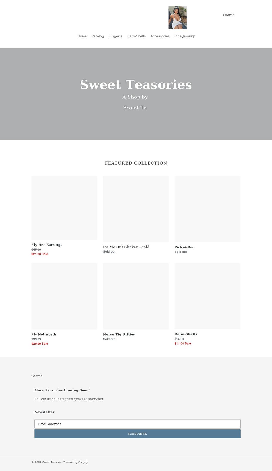 sweetteasories.com shopify website screenshot