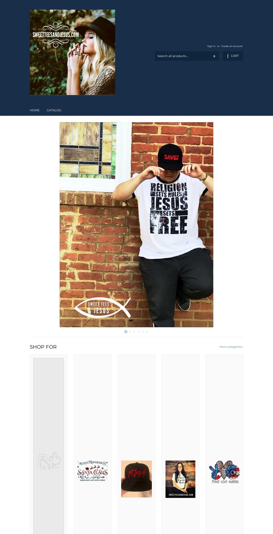 sweetteesandjesus.com — Shopify storefront screenshot