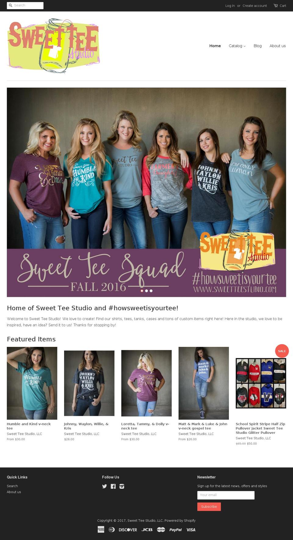 sweetteestudio.com shopify website screenshot