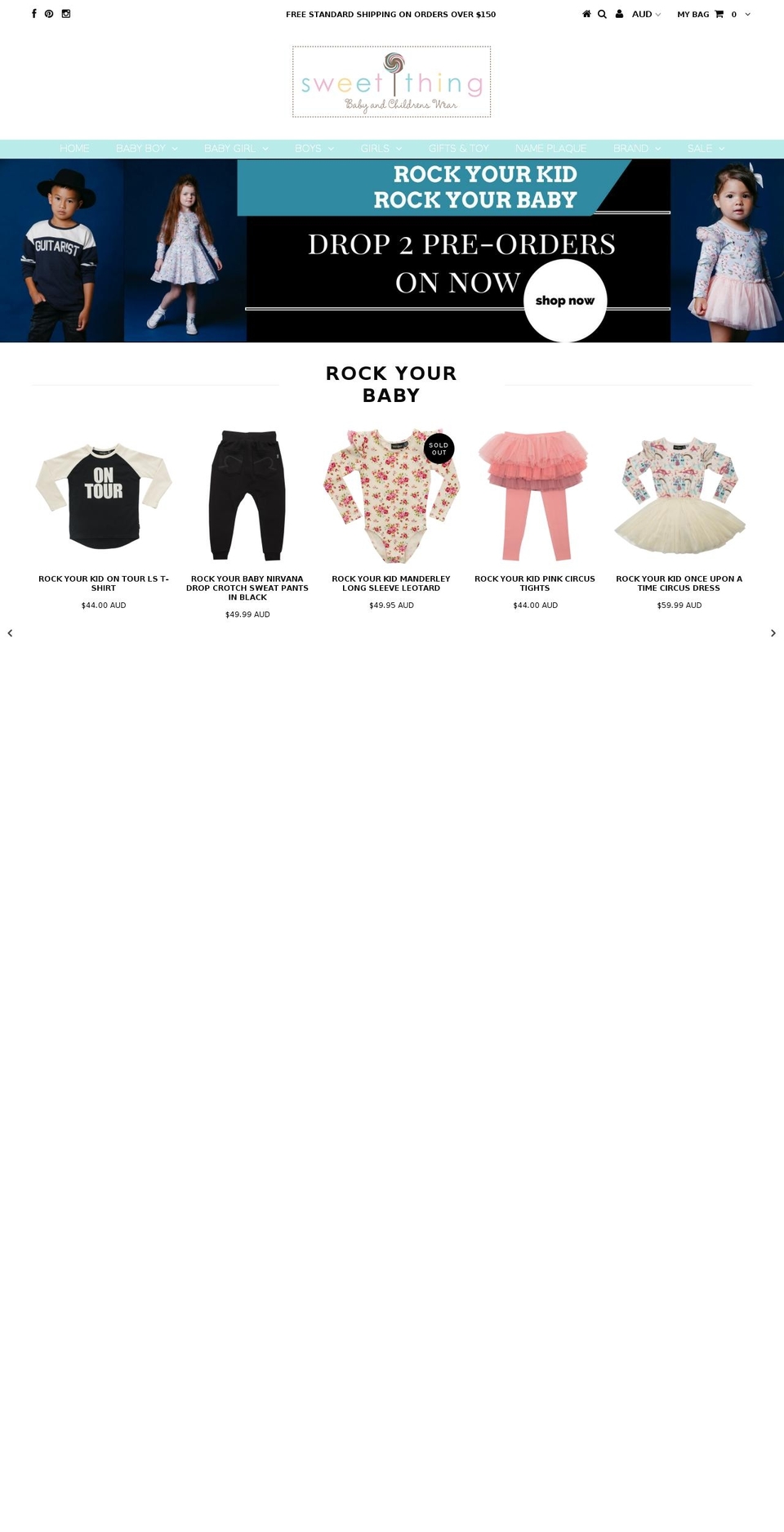 sweetthing.com.au shopify website screenshot