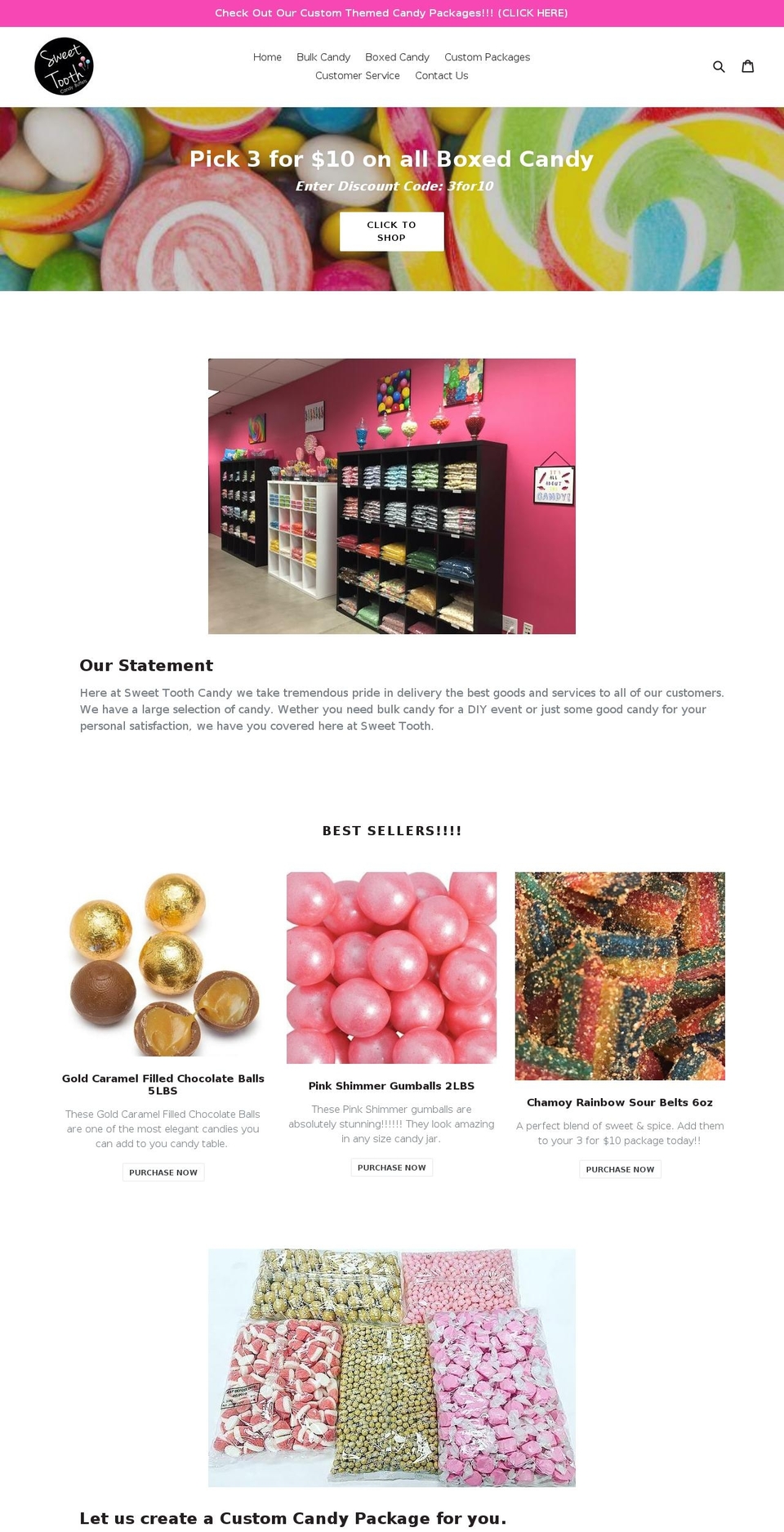 sweettoothcandyshop.com shopify website screenshot