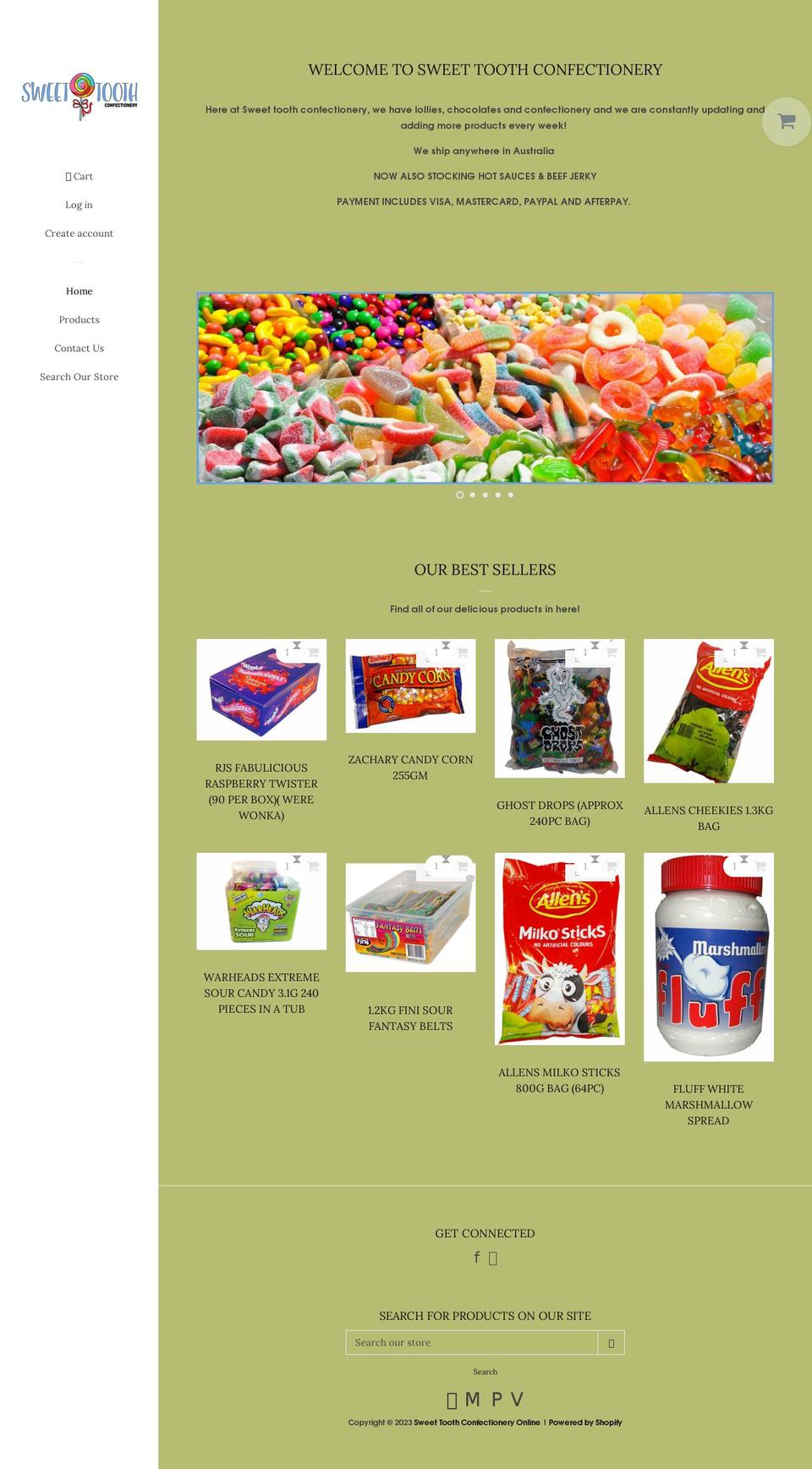 sweettoothconfectionery.com.au shopify website screenshot