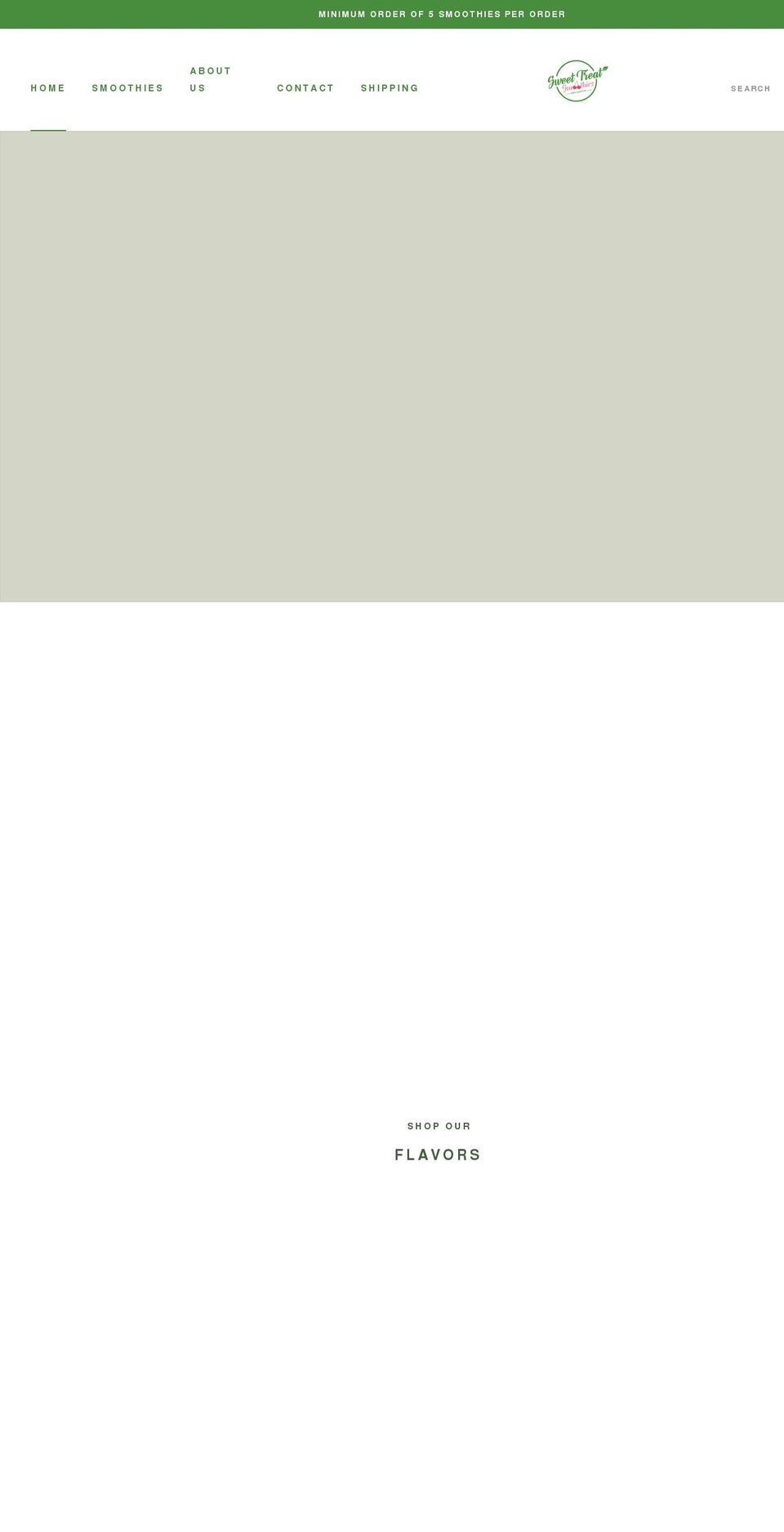 sweettreatsmoothies.com shopify website screenshot