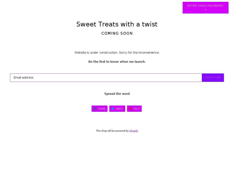 sweettreatswithatwist.com — Shopify storefront screenshot
