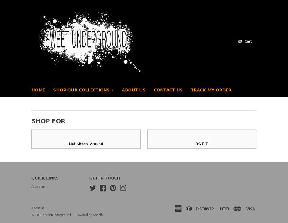 sweetunderground.com shopify website screenshot