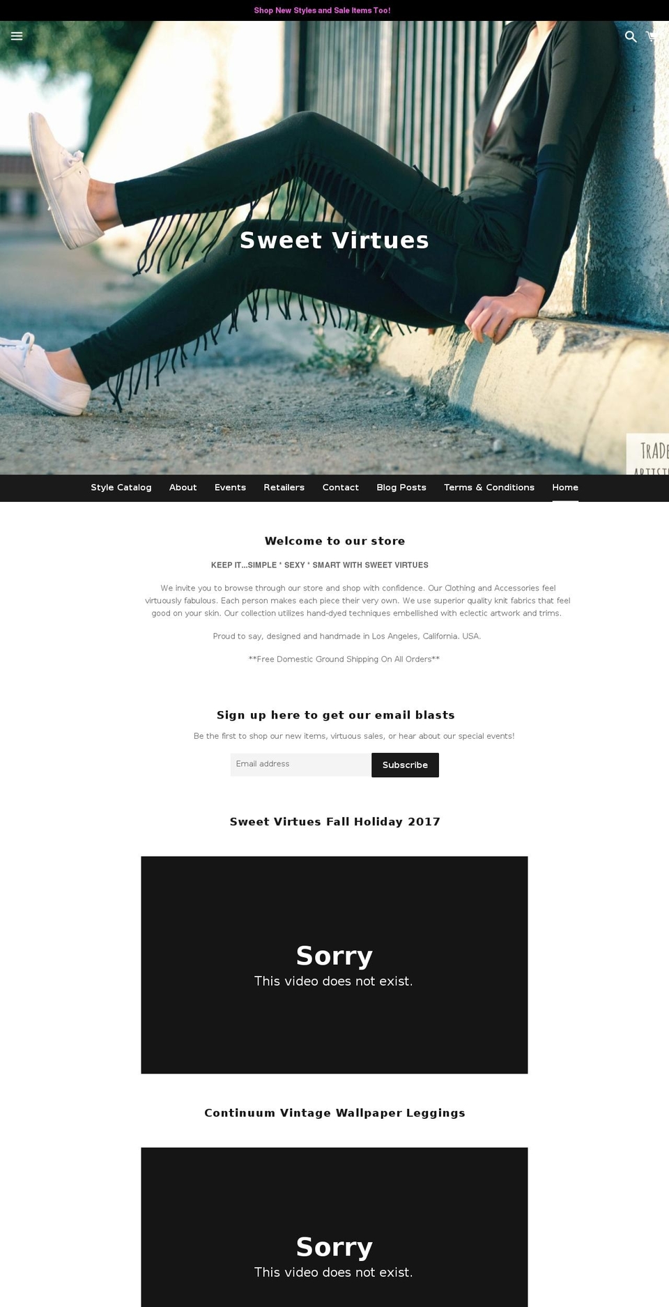 sweetvirtues.com shopify website screenshot