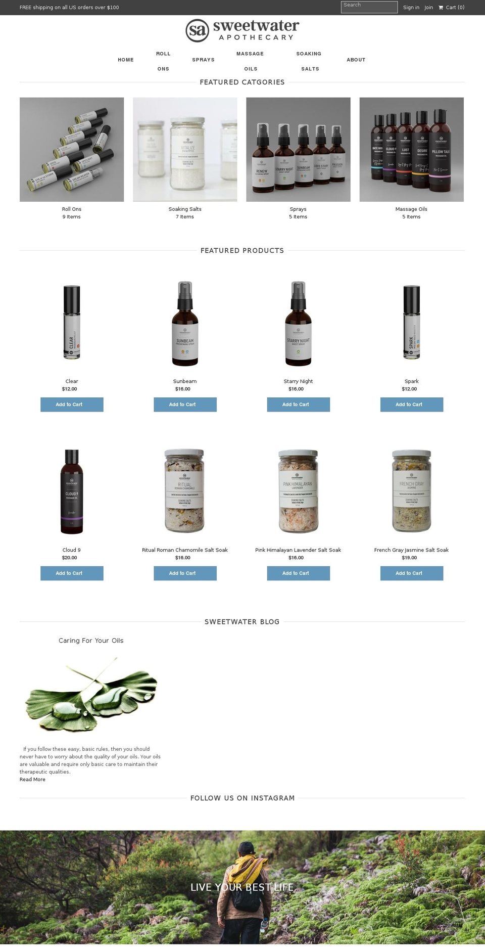 sweetwaterapothecary.com — Shopify storefront screenshot
