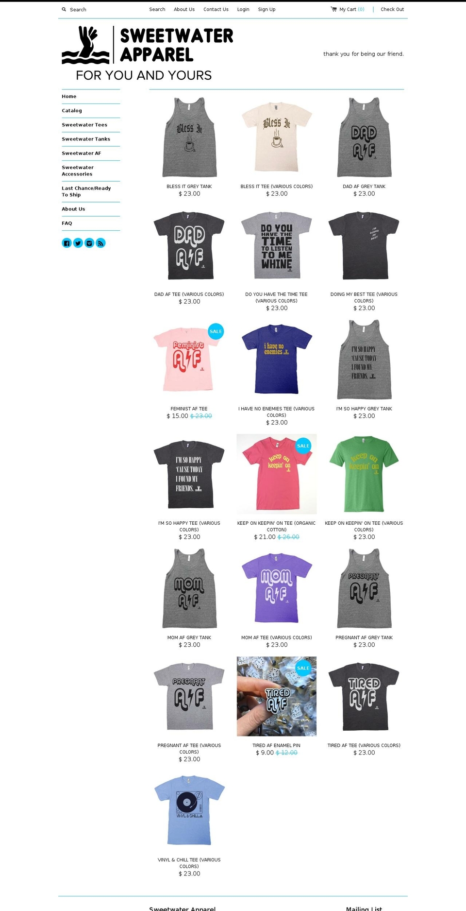 sweetwaterapparel.com shopify website screenshot