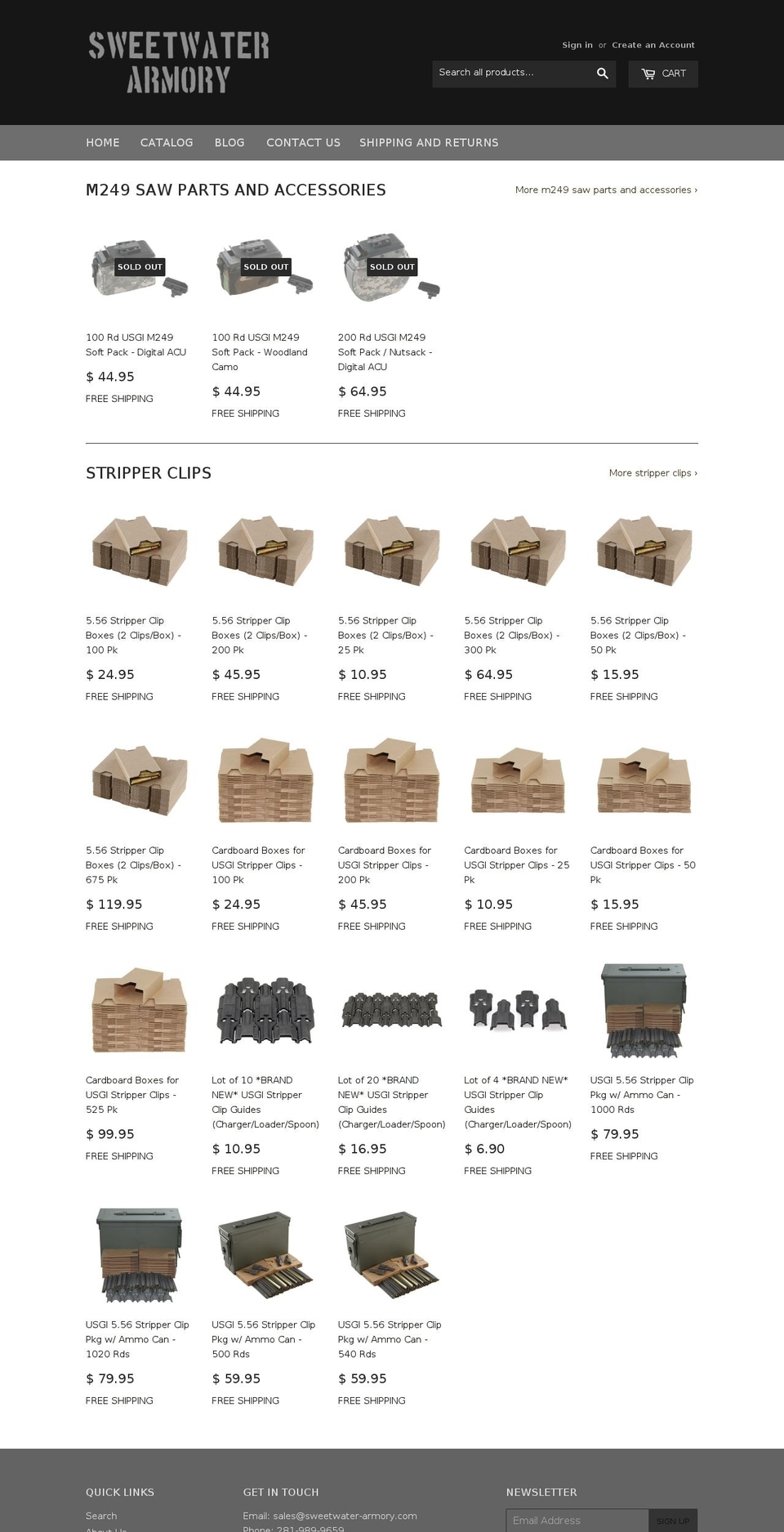 sweetwaterarmory.com — Shopify storefront screenshot