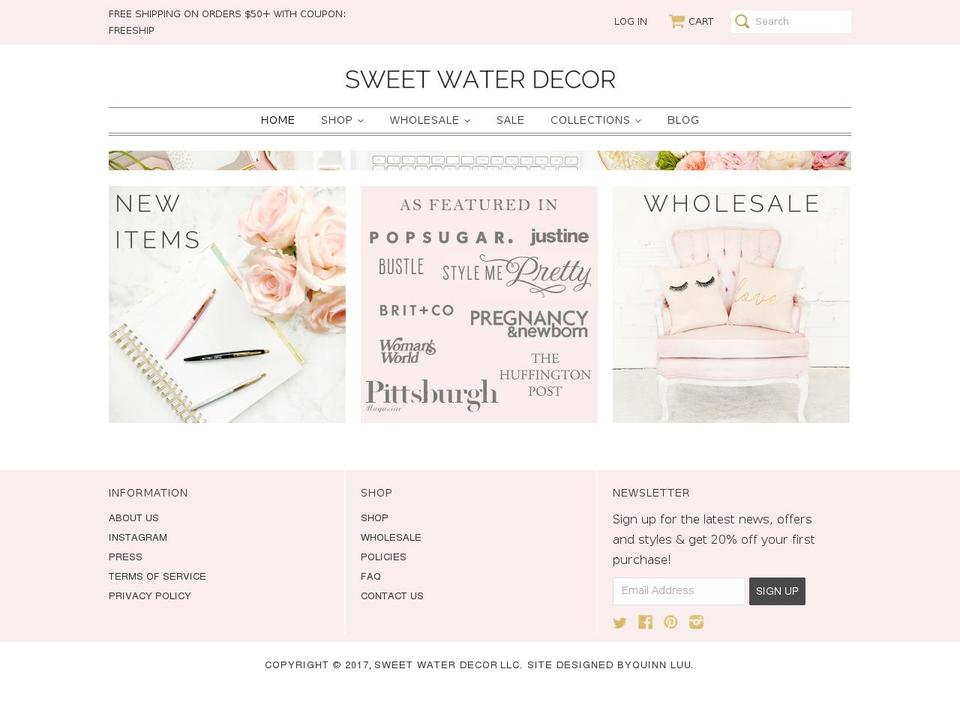 sweetwaterdecor.com shopify website screenshot