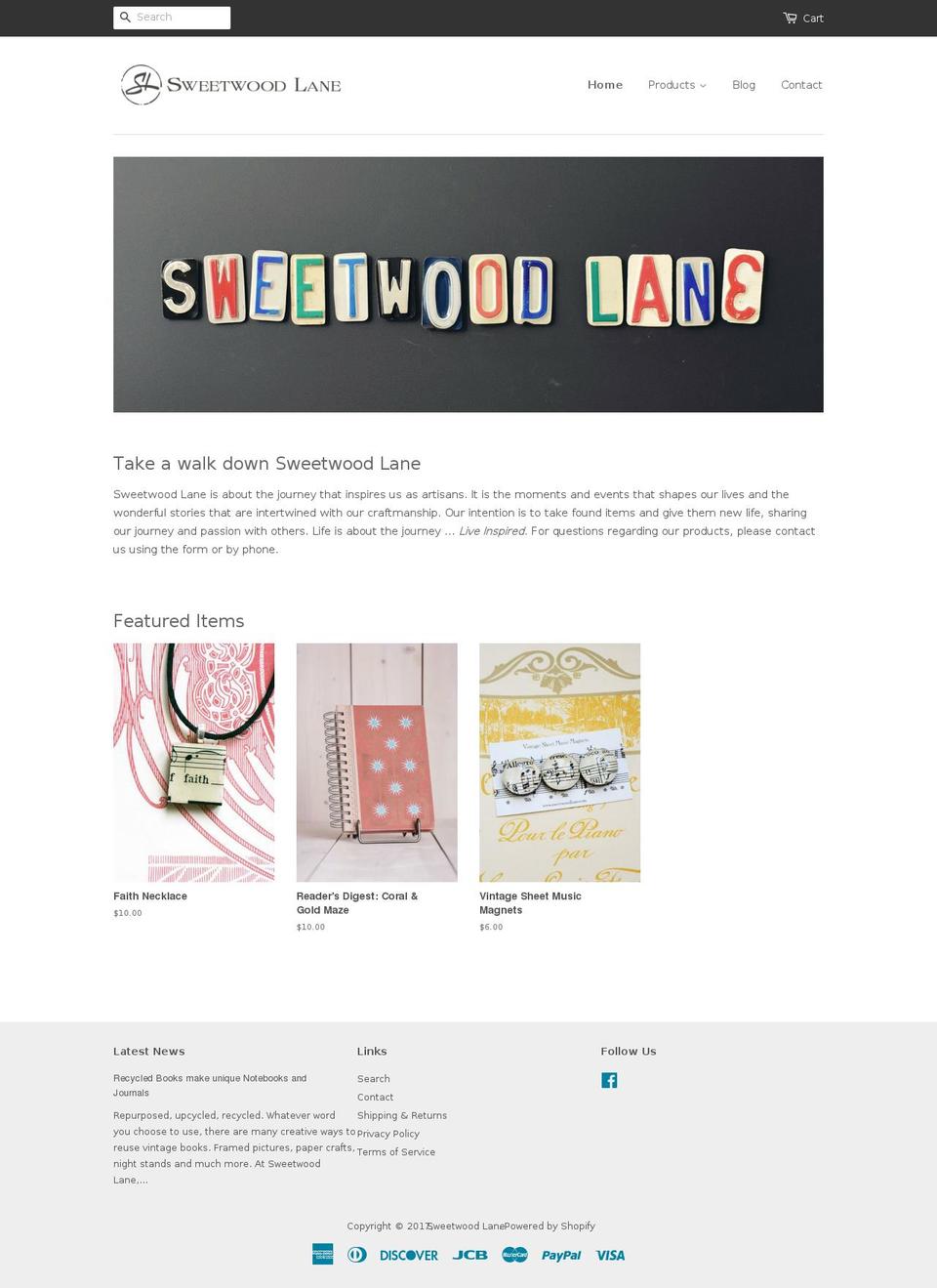 sweetwoodlane.com shopify website screenshot