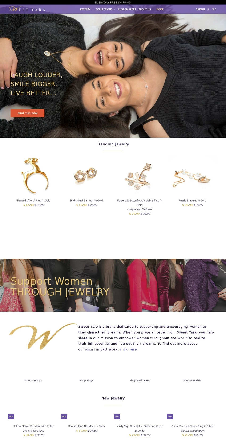 sweetyara.com shopify website screenshot