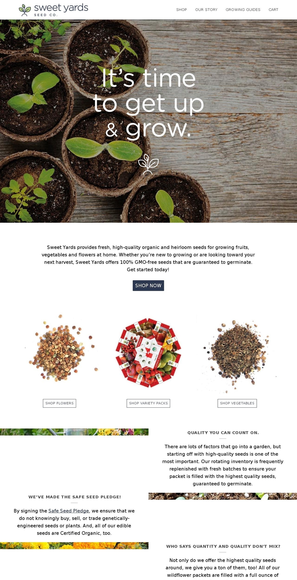 sweetyards.com shopify website screenshot