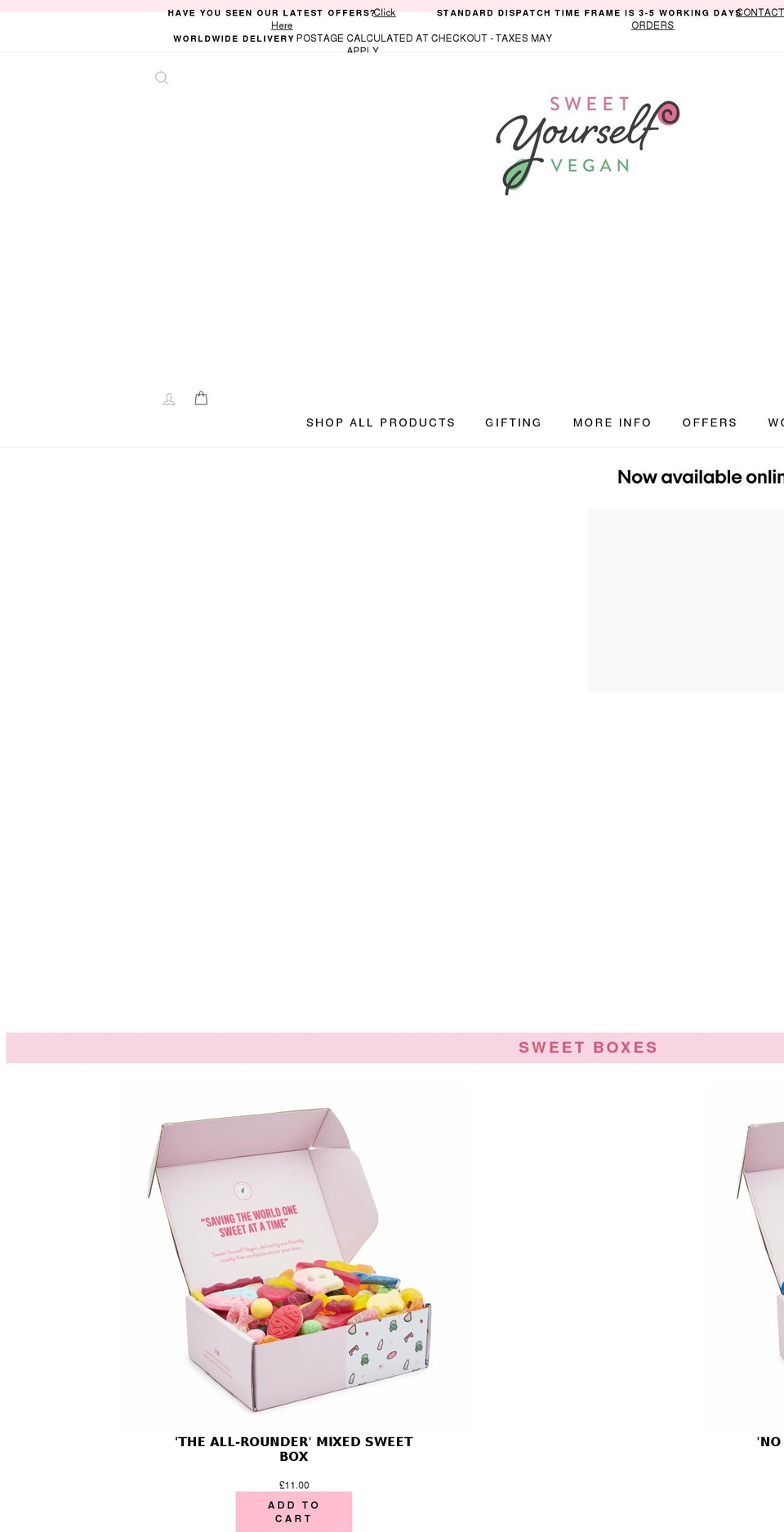 sweetyourself.co.uk shopify website screenshot