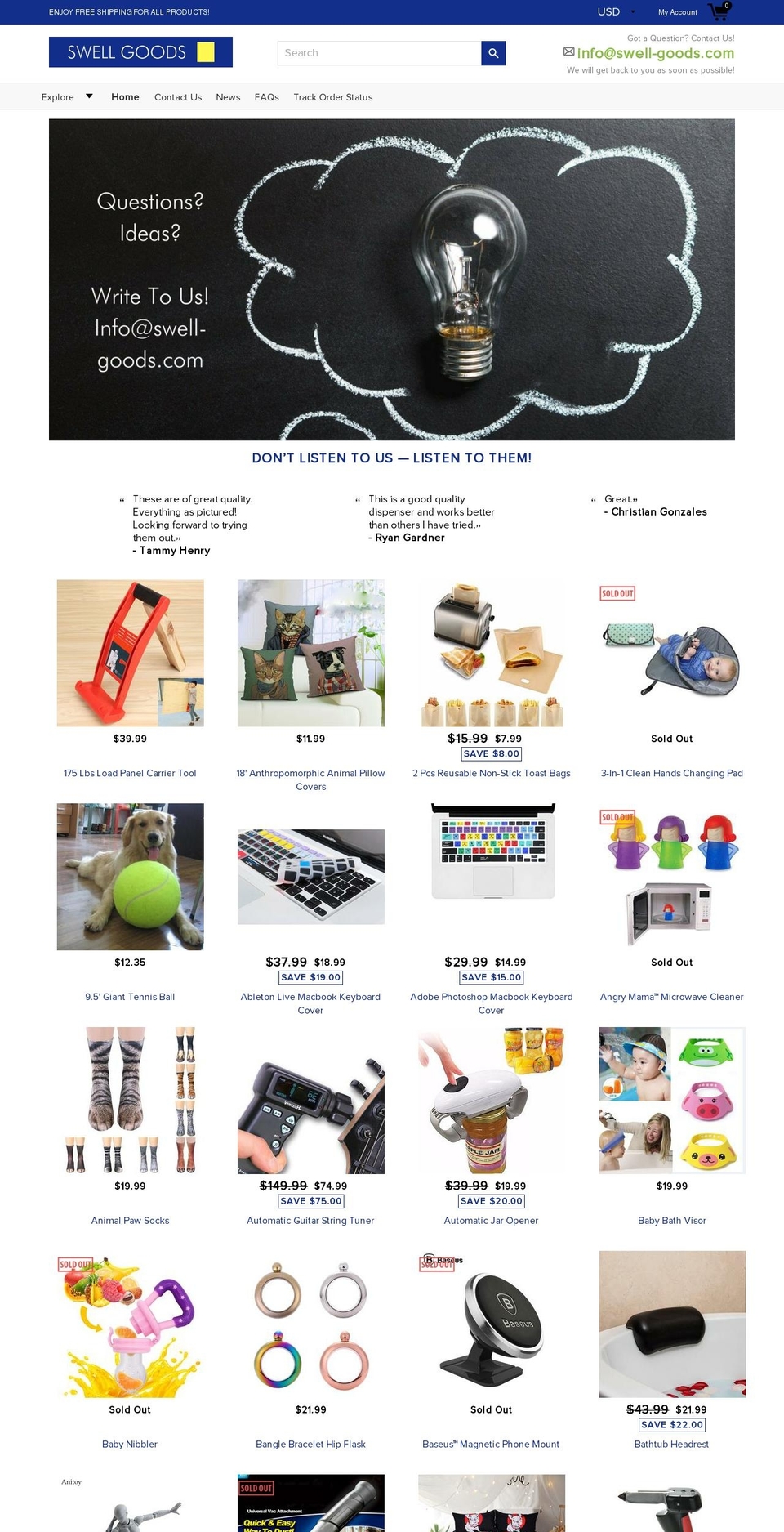 swell-goods.com — Shopify storefront screenshot