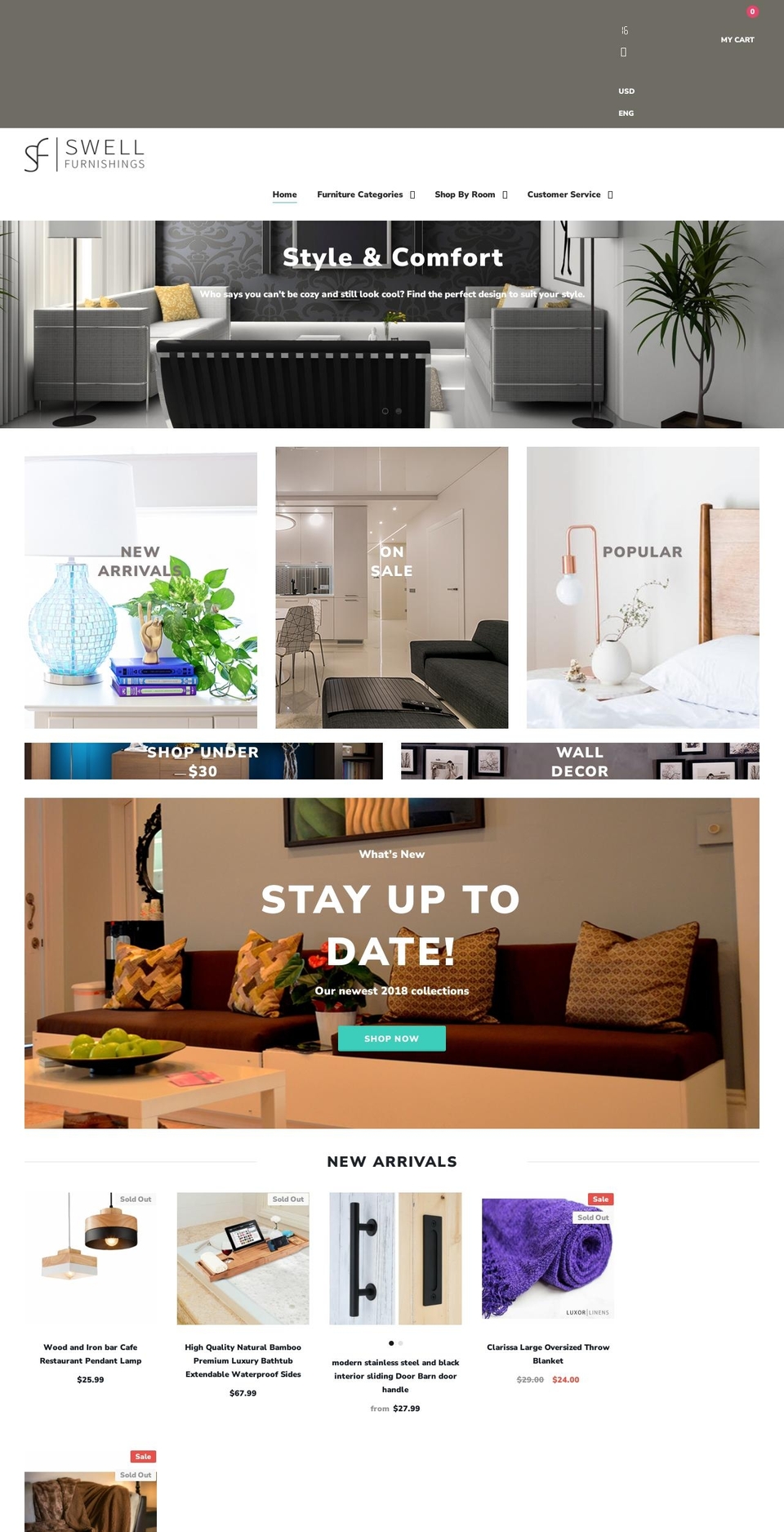 swellfurnishings.com — Shopify storefront screenshot