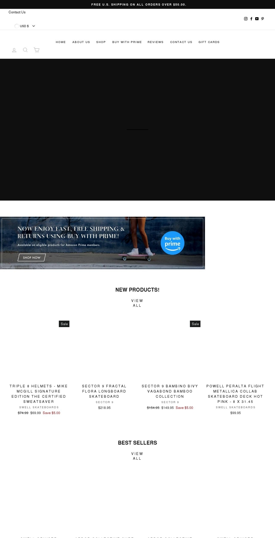 swellskateboards.com shopify website screenshot