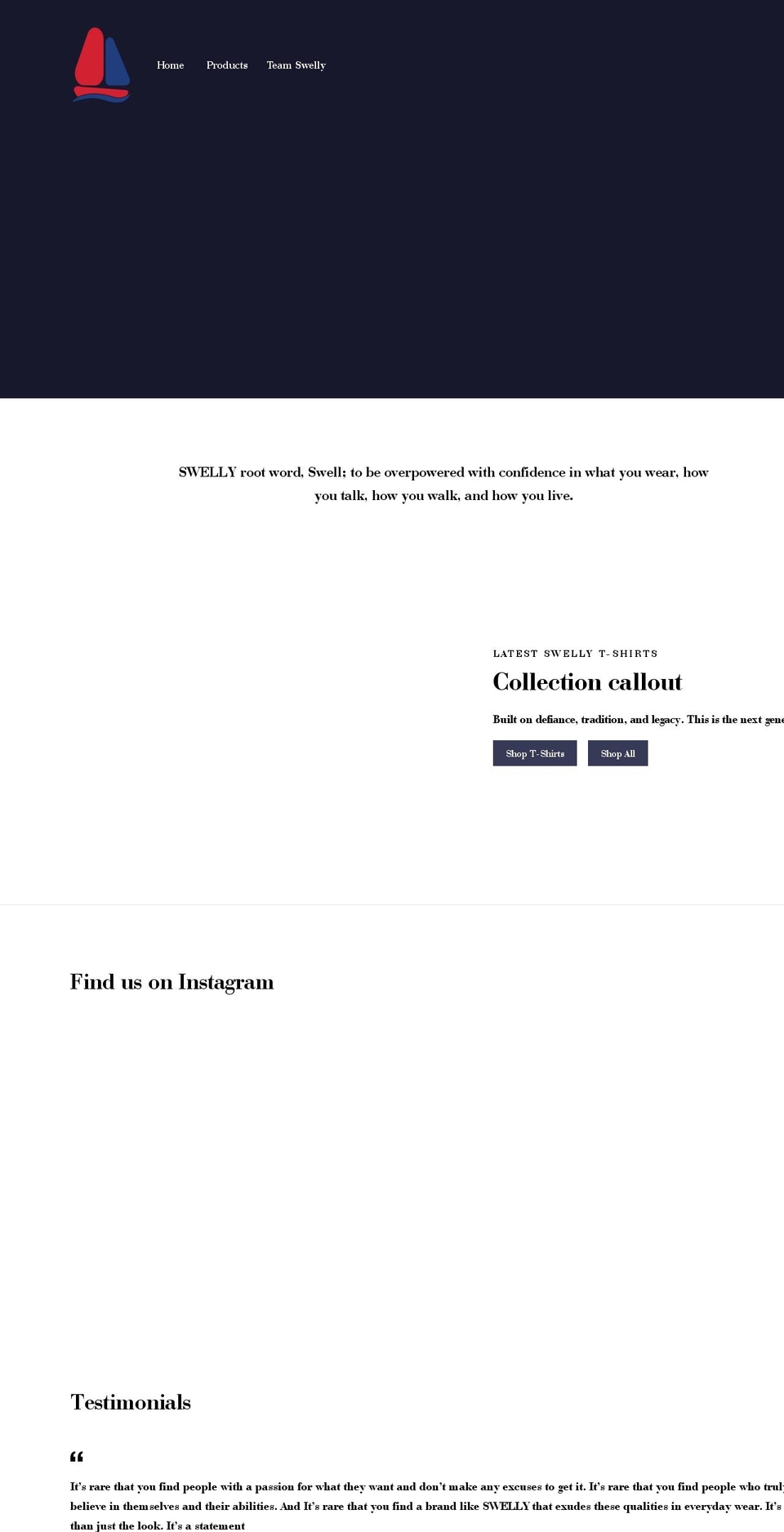 swellyclothing.com shopify website screenshot