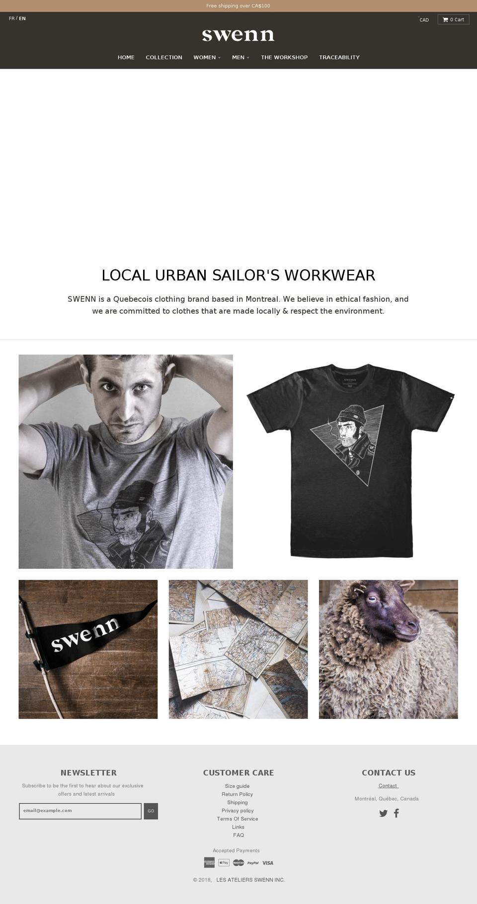 swenn.clothing shopify website screenshot