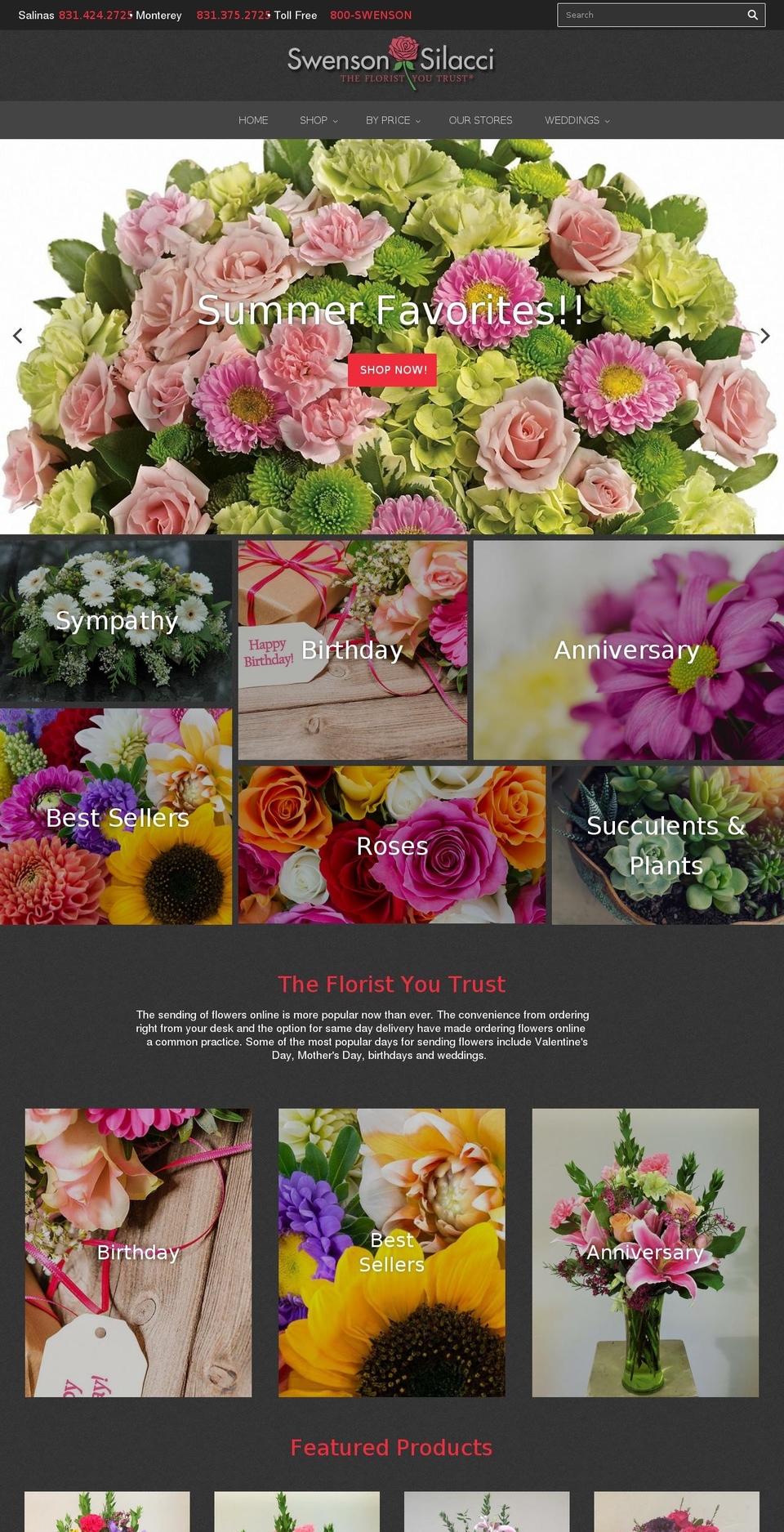 swensonsilacci.com — Shopify storefront screenshot