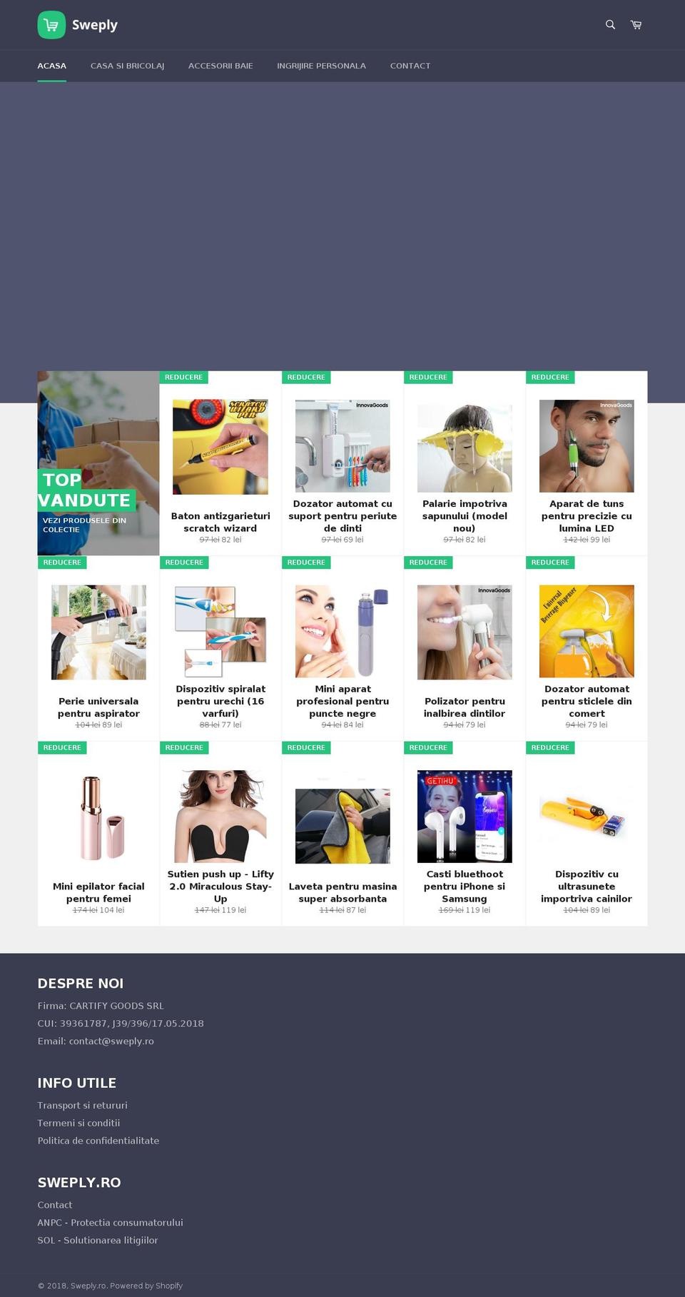 sweply.ro shopify website screenshot