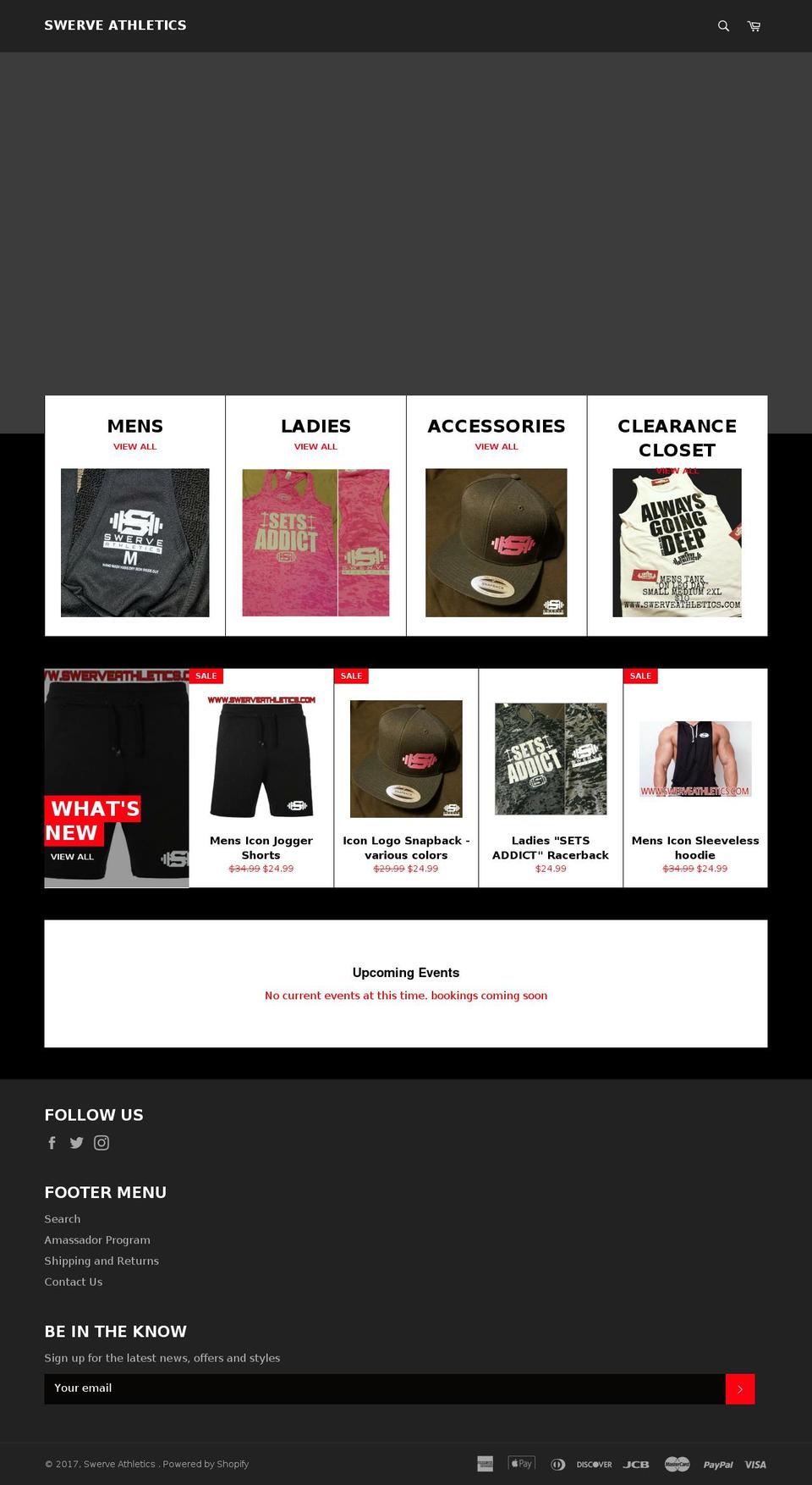 swerveathletics.com shopify website screenshot