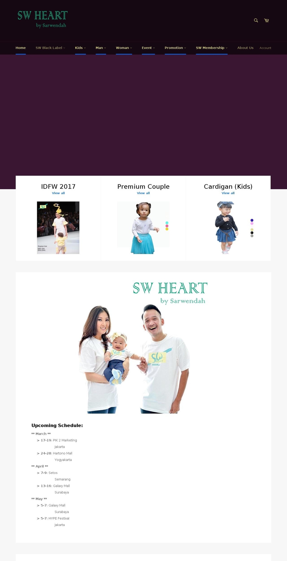 swheartofficial.com shopify website screenshot