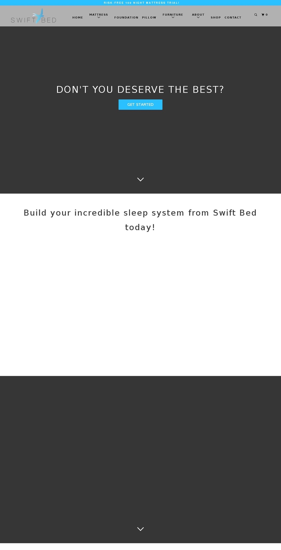 swiftbed.com shopify website screenshot