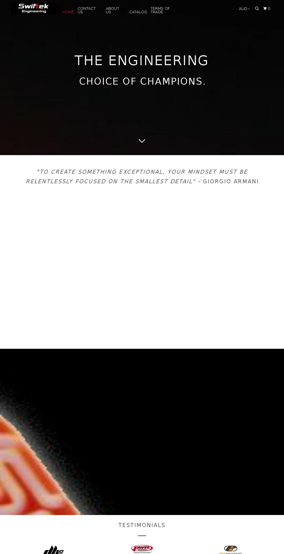 swiftekengineering.com.au shopify website screenshot
