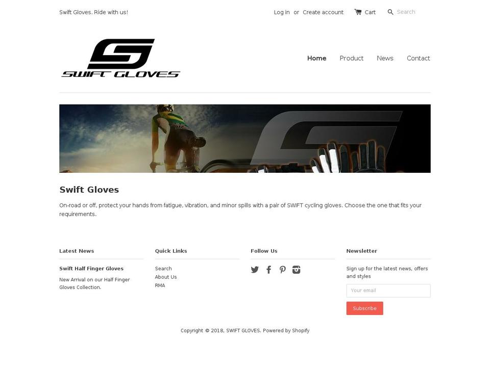 swiftgloves.com — Shopify storefront screenshot