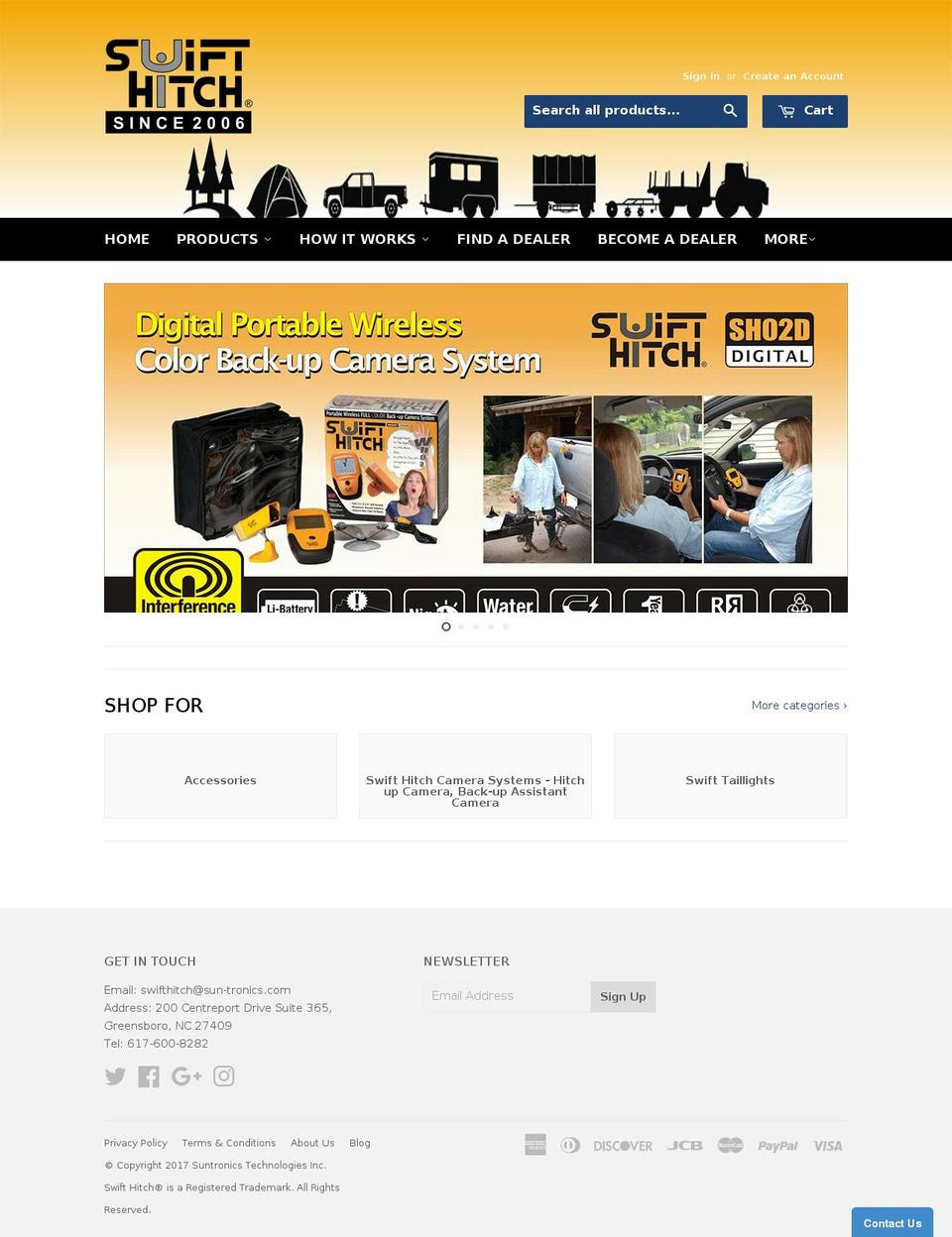 swifthitch.com shopify website screenshot
