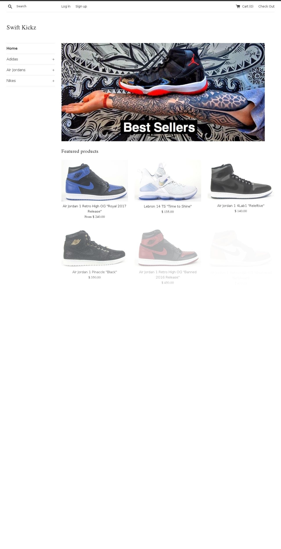 swiftkickz.com shopify website screenshot