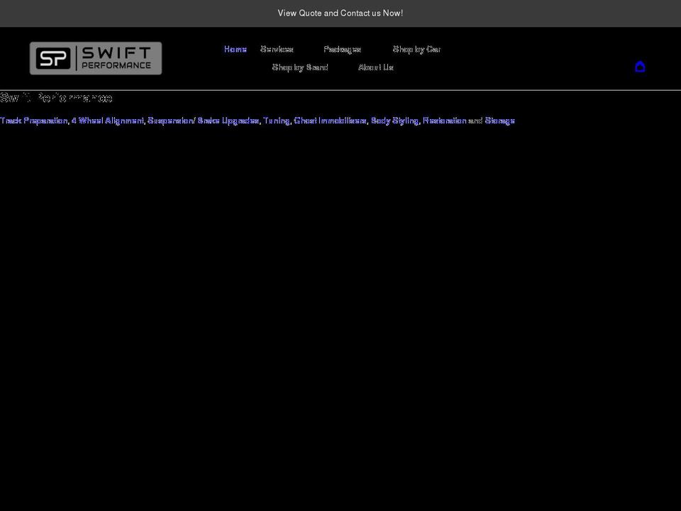 swiftperformance.co.uk shopify website screenshot