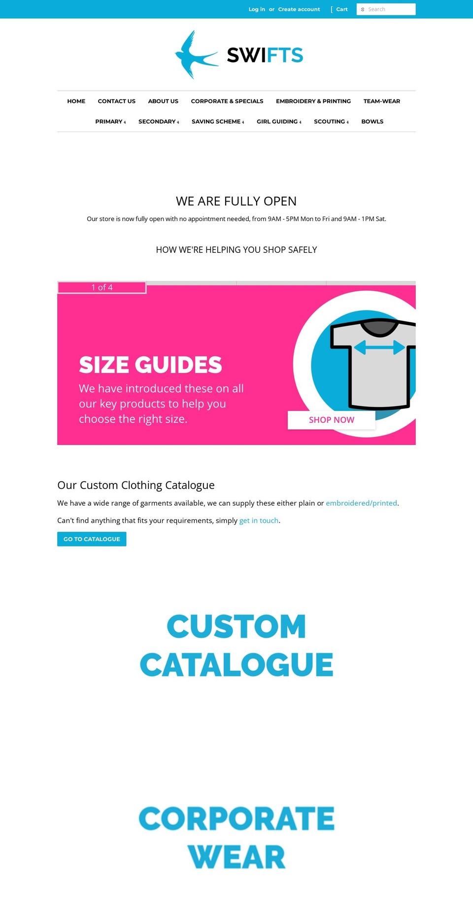 swiftscorporate.com — Shopify storefront screenshot