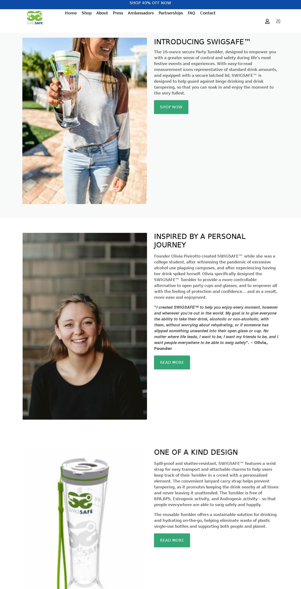 swigsafe.com shopify website screenshot