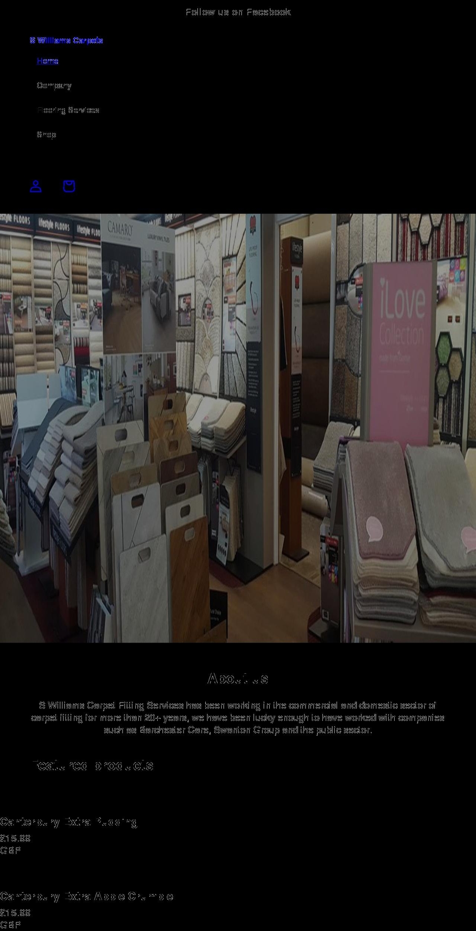 swilliamscarpets.co.uk shopify website screenshot