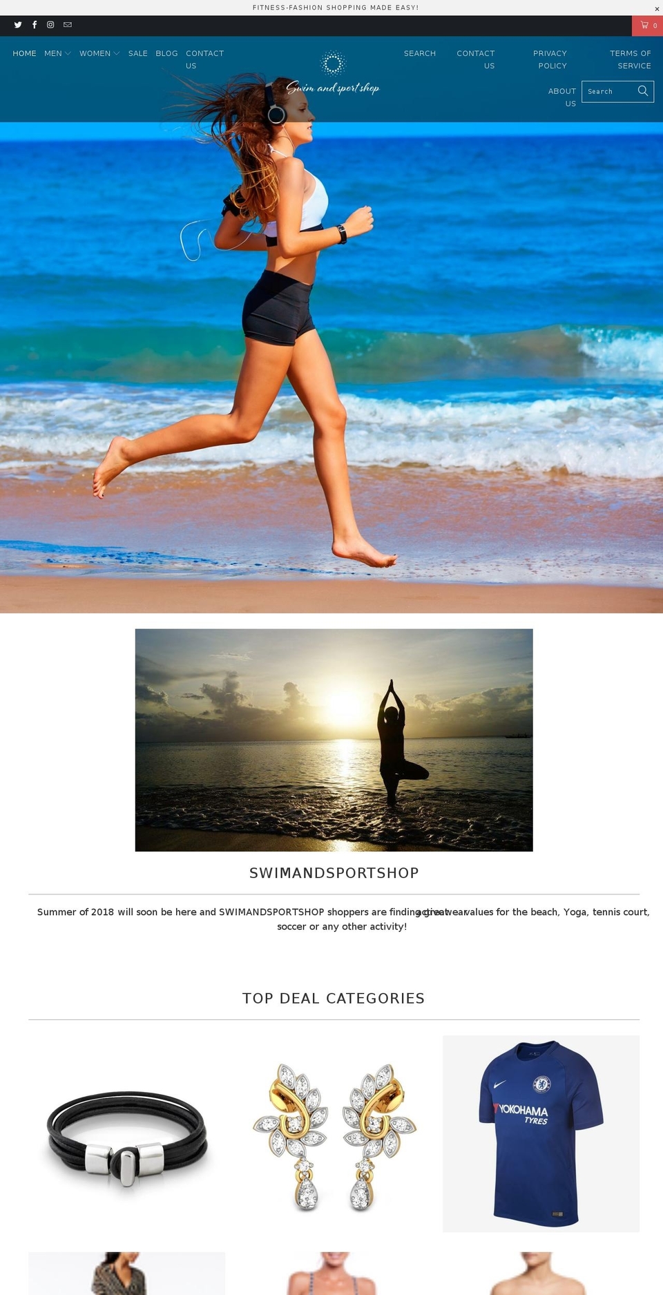 swimandsportshop.com — Shopify storefront screenshot