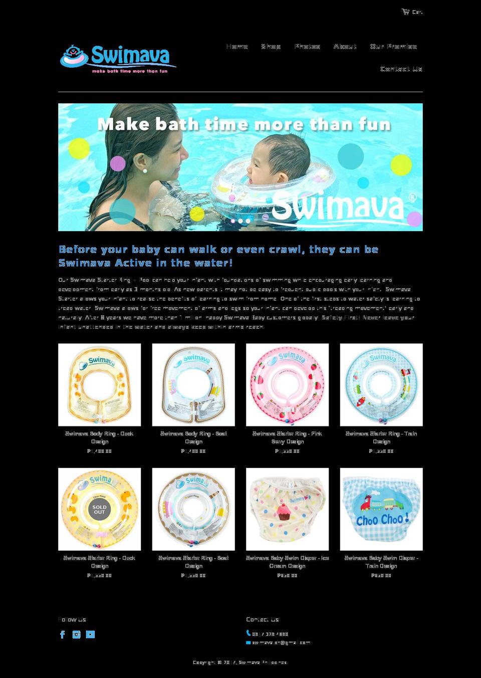 swimava.ph shopify website screenshot